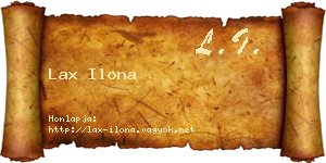 Lax Ilona névjegykártya